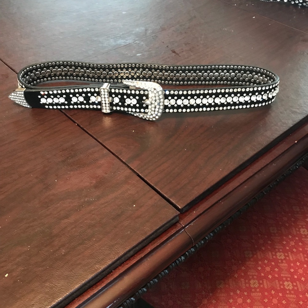 Suede bling belt